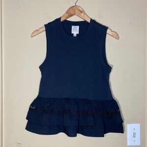 Blouse with ruffle logo